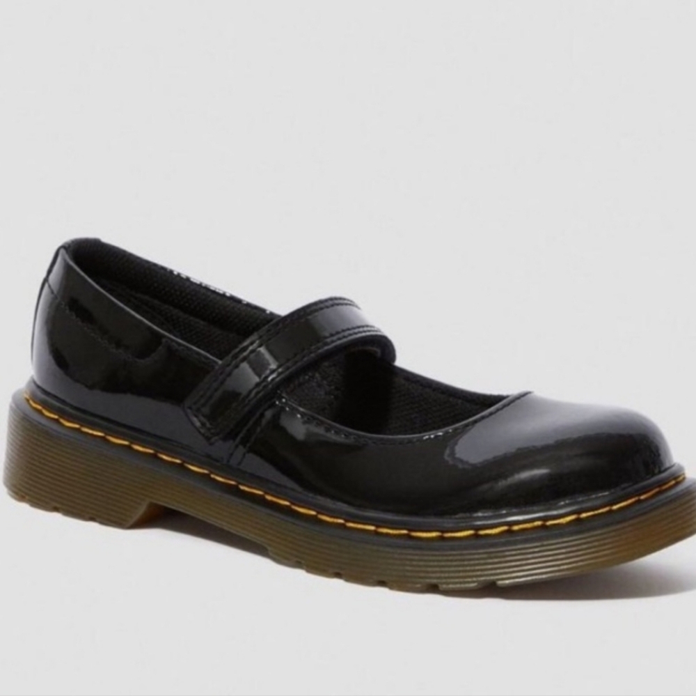 Dr. Martens Womens Maccy Black Patent Leather Mary Janes Size 6